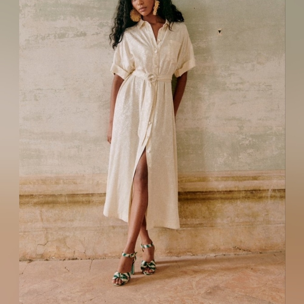 Sezane Ivory Dora Dress Size 38
